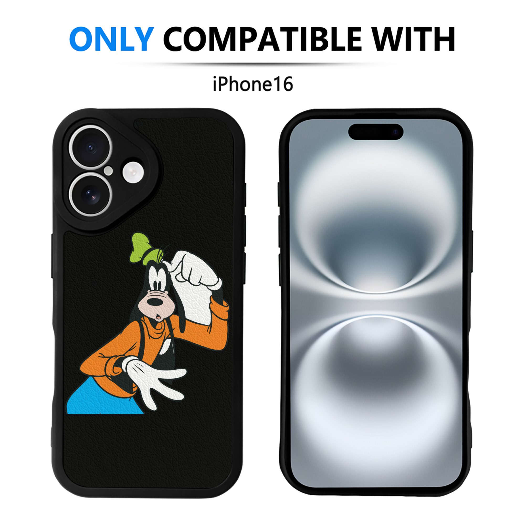 （画像用） ミッキーマウス Mickey Mouse 【iPhone 16シリーズ対応】シリコンスマホケース（レザー調） 材質：シリコン